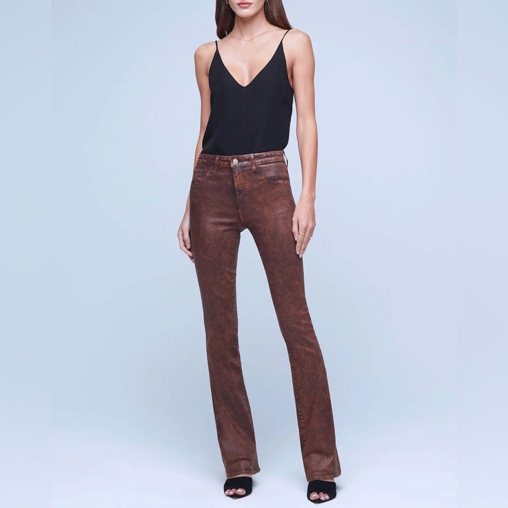 L’Agence • Selma Baby Boot Coated Jean in Cocoa